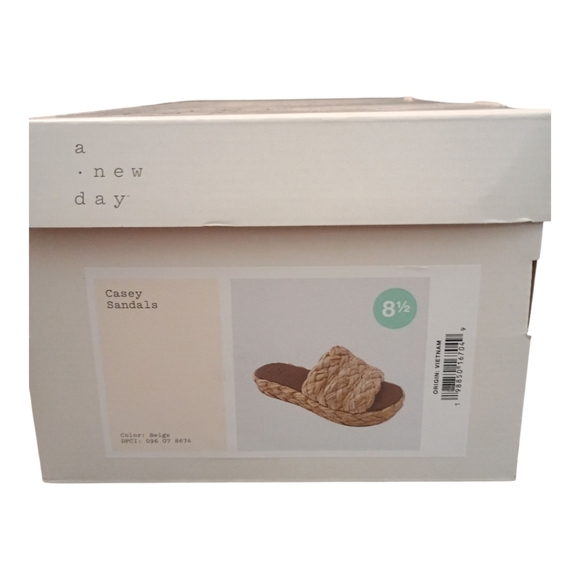 NIB A New Day Casey Woven Straw Platform Sandals Beige Size 8.5 Coastal Boho - Picture 8 of 8